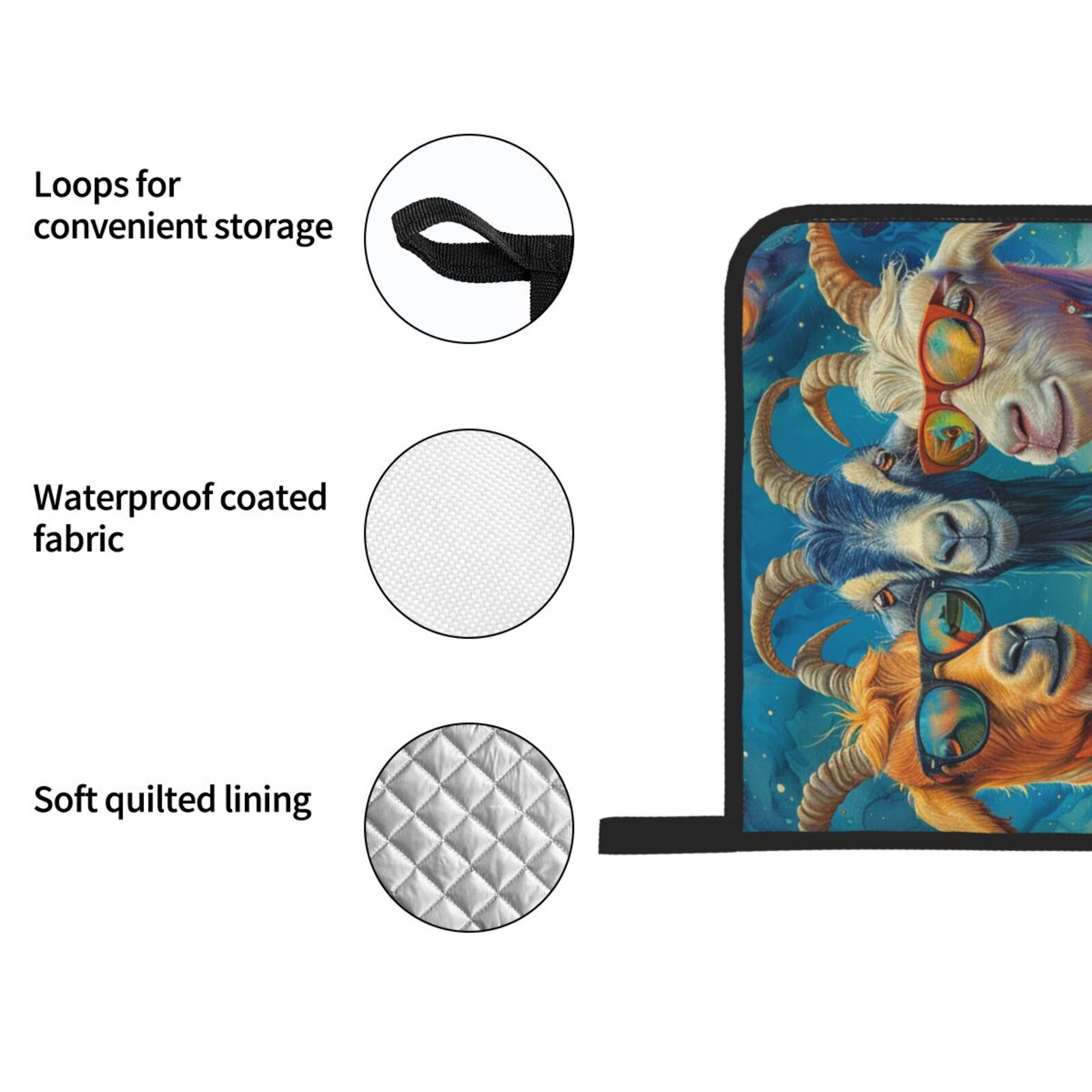 Funny Goat Family Psychedelic Art 4Pcs Oven Mitts and Pot Holders Sets Oven Kitchen Gloves Hot Pads for Cooking BBQ Baking Grilling