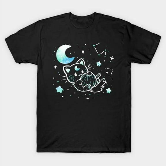 Cat in the Stars Funny Astronaut Kitty in an Outer Space Galaxy T-Shirt