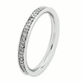 thumbnail image 3 of 925 Sterling Silver Diamond Stackable Ring Wedding Classic, 3 of 8
