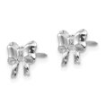 thumbnail image 2 of Auriga Fine Jewelry 14K White Gold Rhodium-plated Bow Stud Earrings for Women (L-8mm, W-5mm), 2 of 7