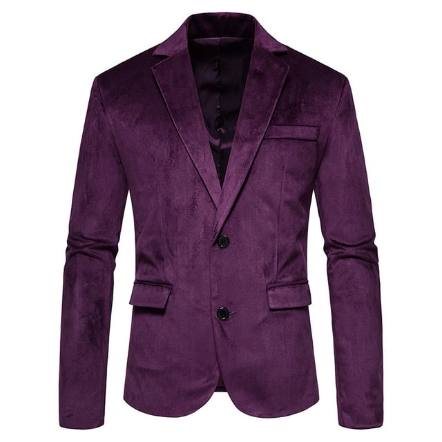 Traje de boda con chaqueta de terciopelo de dos botones y cuello en V de moda para hombre