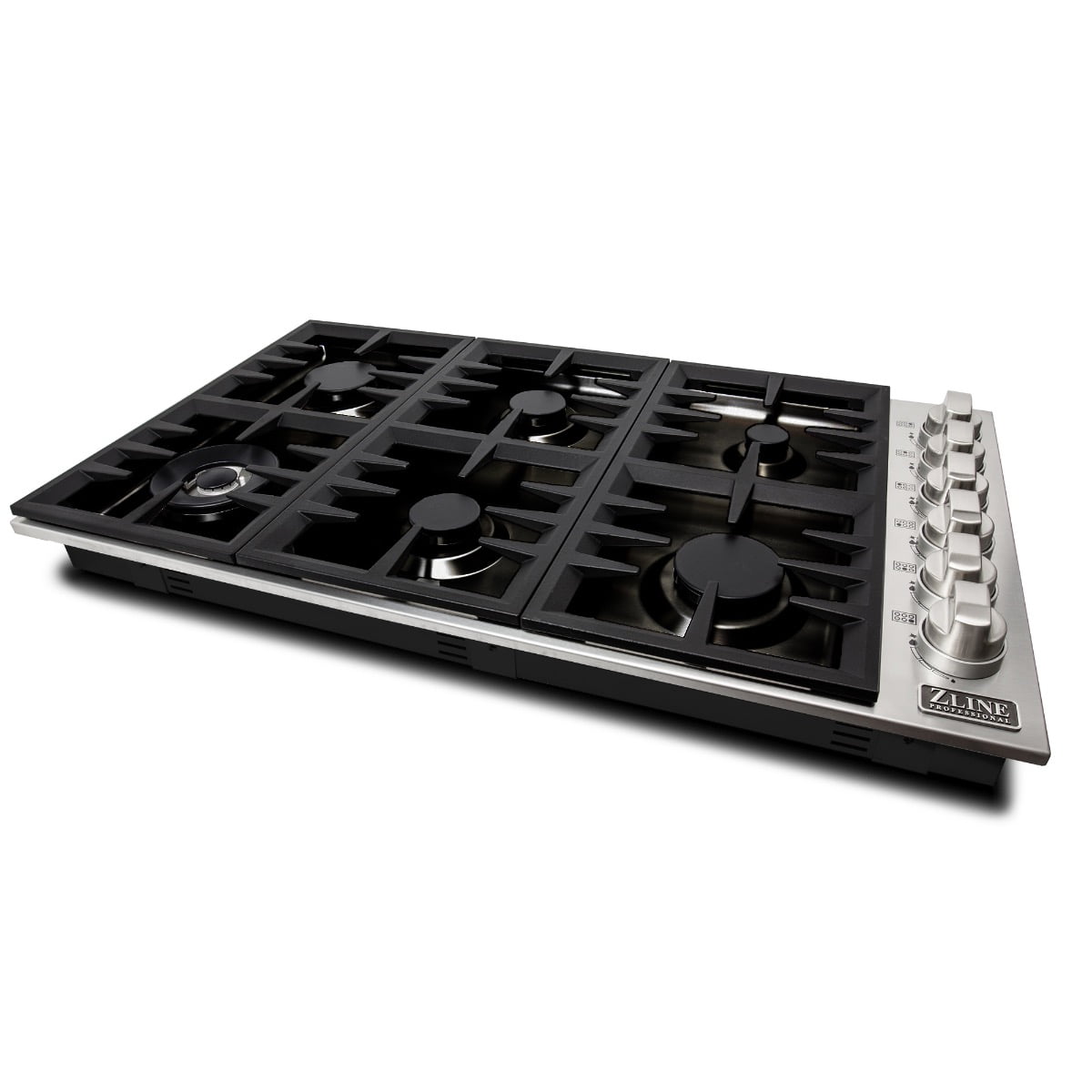 ZLINE 36 in. Dropin Cooktop with 6 Gas Burners and Black Porcelain Top