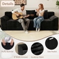 thumbnail image 5 of LUCKHAO 71" Memory Foam Loveseat Sofa, Corduroy Upholstered Cloud Couch in a Box, Small Space Boneless Sofa, No Assembly Required, Black, 5 of 8
