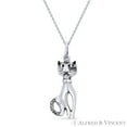 thumbnail image 2 of Cat Animal Charm Pendant & Cable Chain Necklace in .925 Sterling Silver, 2 of 2