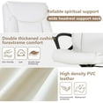 thumbnail image 6 of HYJY Home Office Chair Ergonomic PU Leather Desk Chair Mid Back, Swivel, and Executive Design with Lumbar Support, Armrests, and Adjustable Features (White), 6 of 14