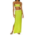 thumbnail image 1 of VISgogo - Vestido de tubo informal para mujer, a la moda, degradado/color sólido, con hombros descubiertos, con abertura larga VISgogo  moda, 1 of 6