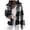 Black grey, variant on Women's Fall/Winter Warm Fuzzy Fleece Sherpa Plaid Lapel Jacket Zip up Shearling Oversized Soft Comfy Outwear Coat