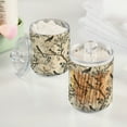 thumbnail image 2 of Yayeee 2 Pack Qtip Holder Bathroom Cotton Swab Canister with Lid Clear Dispenser Set, Beige Birds, 2 of 6