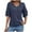 Navy, variant on JLFKNG Womens Tee Shirts Summer Solid Color V Neck Tee Shirts With Double Layer Flared Half Sleeve Casual Loose Fit Shirt Tops Breathable Loose Fit Womens Dailywear