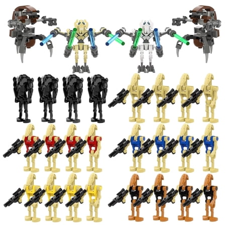 28 Pcs Star Wars Minifigures Battle Droids Building Blocks Sets, Collectible 1.65-2.45 Inchs Grevious Droideka Battle Army Droids Action Figures Building Kits for Kids and Fans Gifts, Christmas Gift