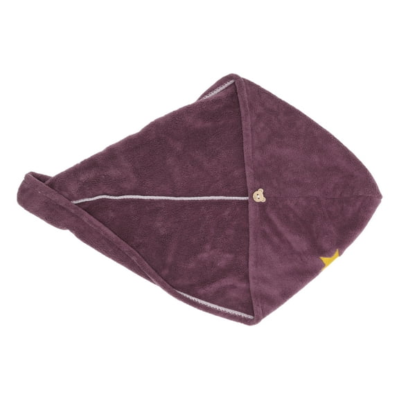 1 Pc Women Soft Cartoon Pictures Hair Towel for Bathroom Vacation Travel Purple Coral Velvet