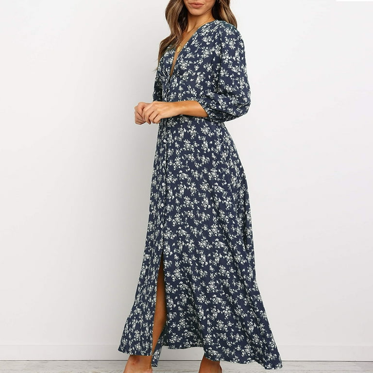 Button down boho dress 2025