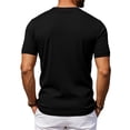 thumbnail image 6 of TEAJOPSUU Men's Henley T-Shirt Slim Fit Casual Elasticity Short Sleeve with Buttoned Neck for Gym & Workout Black, 6 of 8