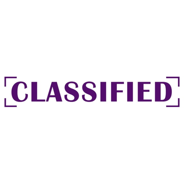 Printtoo Classified Self Inking Rubber Stamp Pre-Inked Office Stamp- Home Office Business Stationery, Purple- 42 x 9 mm