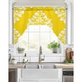 thumbnail image 2 of Baroque Yellow Kitchen Curtains Swag Valance for Windows/Bathroom/Cafe, Vintage Damask Classic Floral Rod Pocket Drape Panel Swag Curtains Valance for Bedroom/Living Room 56"x36", 2 of 6