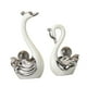 thumbnail image 5 of 2 figuras de cerámica de cisne para decoración del hogar, estatuas coleccionables de animales. Blanco, 5 of 9