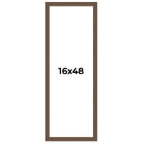 16x48 Frame Brown Farmhouse Solid Wood Picture Frame Width 1.5 Inches | Interior Frame Depth 0.5