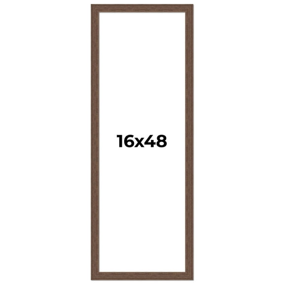 16x48 Frame Brown Distressed Barnwood Picture Frame | Rustic Farmhouse Photo Frame Includes UV
