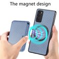 thumbnail image 6 of Cutyskin Carbon Fiber Texture PU Leather Case for Samsung Galaxy S20 FE, with Detachable Card Holder, Compatible Magsafe Charging, Ultra Thin Design Shockproof Phone Case for Galaxy S20 FE, Blue, 6 of 7