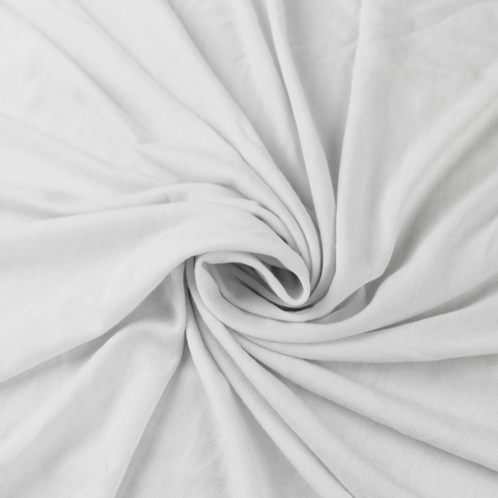 White Rayon Jersey Stretch Knit Fabric 