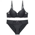 thumbnail image 1 of Pijama de encaje liso a la moda para mujer, conjunto de lencería con anillos de acero bordados y sujetador de nailon., 1 of 7