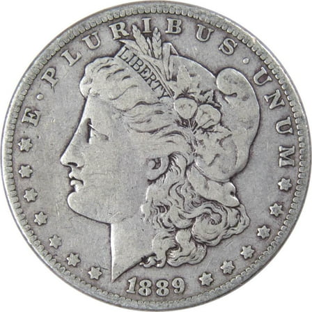 1889 Morgan Dollar F Fine 90% Silver $1 US Coin Collectible