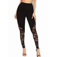 thumbnail image 2 of Womens Leggings High Waisted Mesh See Through Pants Black L, 2 of 9