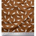 thumbnail image 1 of Soimoi Tissu Satin Modal Imprimé Floral & Chat 1 Yard 42 Pouces de Large, 1 of 3