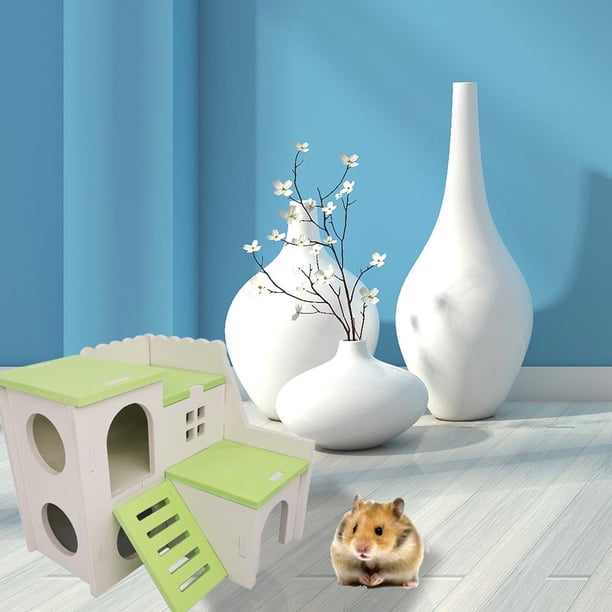 Casa De Hámster Casa De Hámster Nido de hámster, jaula de ardilla, cama de dormir para animales pequeños, casa de juegos (verde)