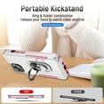 thumbnail image 4 of Phone Case Compatible with iPhone 14, Cover with Magnetic Ring Holder Stand Hybrid Rugged Shockproof Drop Proof Heavy Duty Cell Accessories for iPhone 14 Women Men, White/Pink, 4 of 9