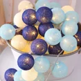 thumbnail image 2 of 20LED Cotton Ball String Lights 2M Garland Ball Fairy Light String for Holiday Wedding Xmas Party Decoration Home Christmas Lamp, 2 of 5