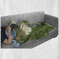 thumbnail image 6 of Wyoming Soft Flannel Fleece Throw Blanket, Calcite Springs Trees Panorama in Yellowstone, Cozy Plush for Indoor and Outdoor Use, 50" x 60", Olive Green Sand Brown, by Ambesonne, 6 of 6