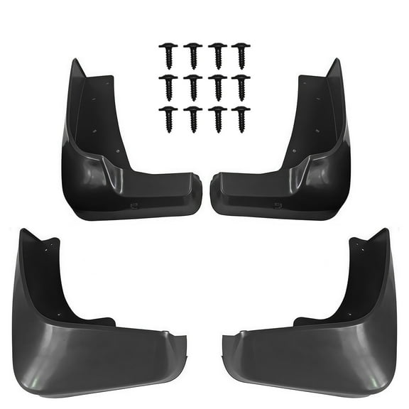 Custom No Drill Mud Flaps For Mazda 3 2011-2015, Splash Guards Molded Front And Rear Set 4Pcs-Black-11-15
