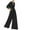 Black, variant on Dressy Casual Jumpsuits for Women High Waisted Long Rompers Summer Batwing Half Sleeve Jumpsuit Loose Wide Leg Romper Jumper with Pockets