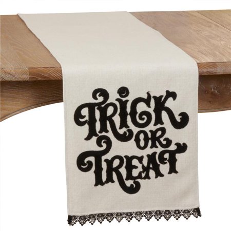 

SARO 4167.N1472B Halloween Table Runner with Trick Or Treat Design