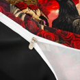 thumbnail image 3 of Homewish Dark Gothic Crown Skull Twin Duvet Cover for Adults, Red Rose Raven Skeleton Twin Bedding, Black Reversible, 2pcs, 1 Duvet Cover and 1 Pillowcase, 3 of 5