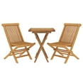 thumbnail image 3 of vidaXL 3 Piece Patio Dining Set Solid Wood Teak, 3 of 9