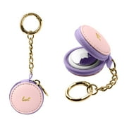 LAUT Macaron Airtag Case | Bright Pastel Case with Secure Zippered Encloser and Included Carabiner | Candy Pink and Purple
