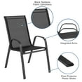 thumbnail image 5 of Flash Furniture 5 Pack Brazos Series Black Outdoor Stack Chair with Flex Comfort Material and Metal Frame, 5 of 16