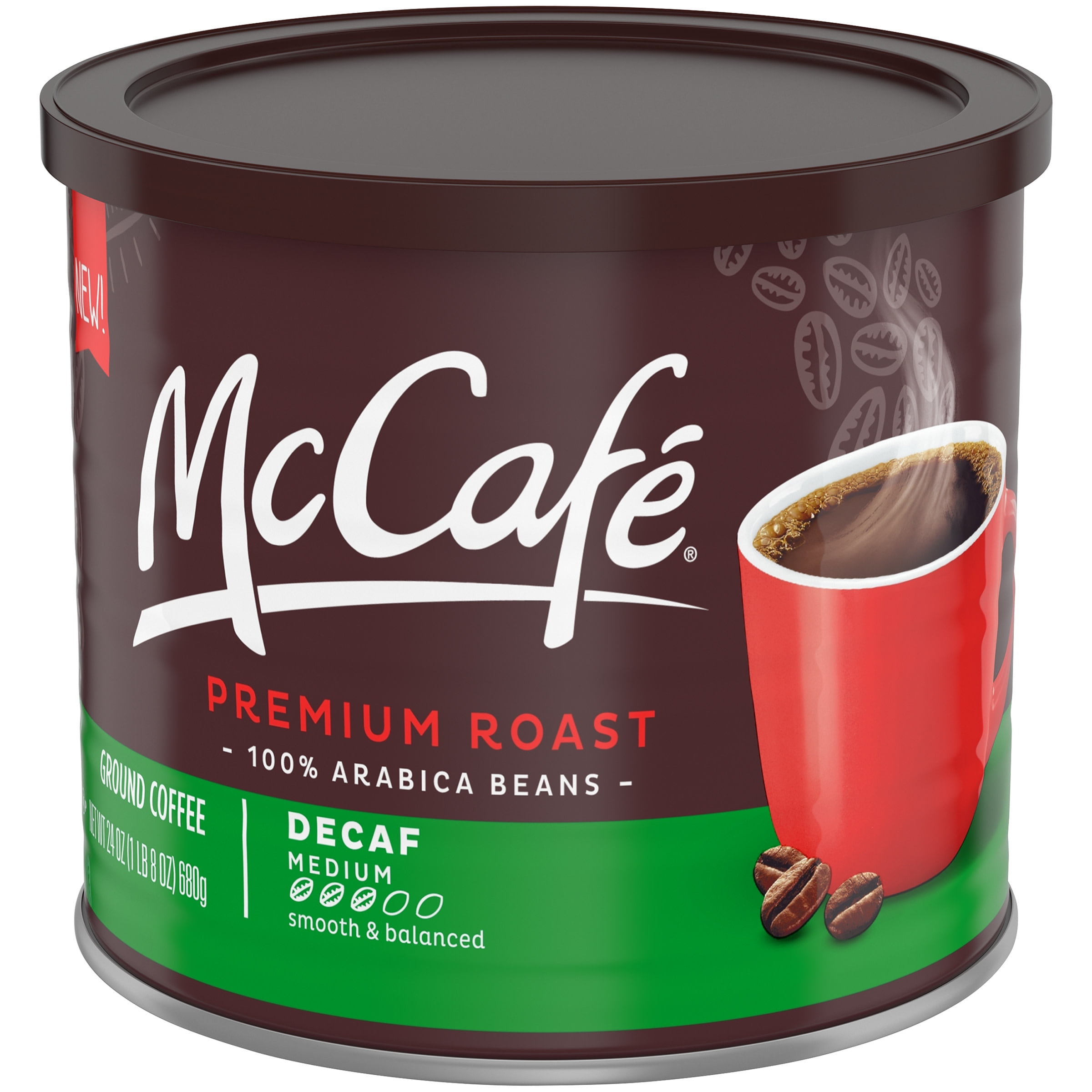McCafe Premium Roast Medium Decaf Ground Coffee Decaffeinated 24 oz Can