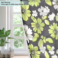 thumbnail image 4 of Yayeee Window Curtains Light Filtering 63"x52" Grommet Panel Pair Home Living Room Decor, Green Flower Pattern, 4 of 7