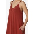 thumbnail image 5 of TheMogan Women's Casual V-Neck Draped Jersey Cami Long Maxi Dress W Pocket Summer Beach Dark Rust L, 5 of 6