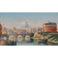 thumbnail image 2 of Karl Kaufmann 14x10 Gold Ornate Wood Frame and Double Matted Museum Art Print Titled - Rome, View of the Castel Sant’Angelo, 2 of 4