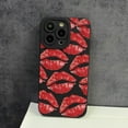 thumbnail image 3 of Lips Kiss Print Soft Silicone Phone Case for iPhone Compatible with iPhone 14 Plus, Black, 3 of 7