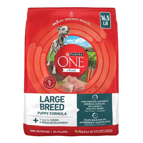Purina ONE Natural, High Protein, Large Breed Dry Puppy Food,  Plus Large Breed Formula, 16.5 lb. Bag