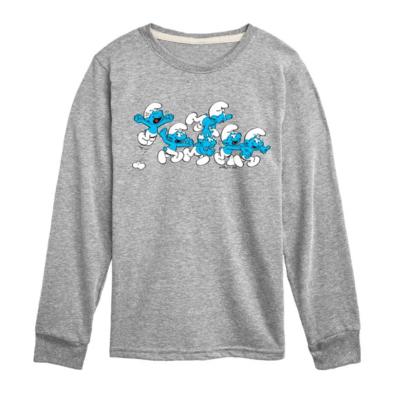 Smurfs - Happy Group Boys' Long Sleeve Graphic T-Shirt