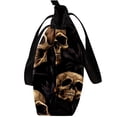 thumbnail image 4 of Skull Head Canvas Leather Mix Crossbody Bag with Twill, Sponge, and Jeanette Material | Size 30x10.5x39cm/11.8x4.1x15.4in, 4 of 5