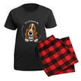 thumbnail image 5 of CafePress - Basset Hound IAAM Pajamas - Women's Short Sleeve Print T-Shirt and Pants Dark Cotton Pajama Set, 5 of 7