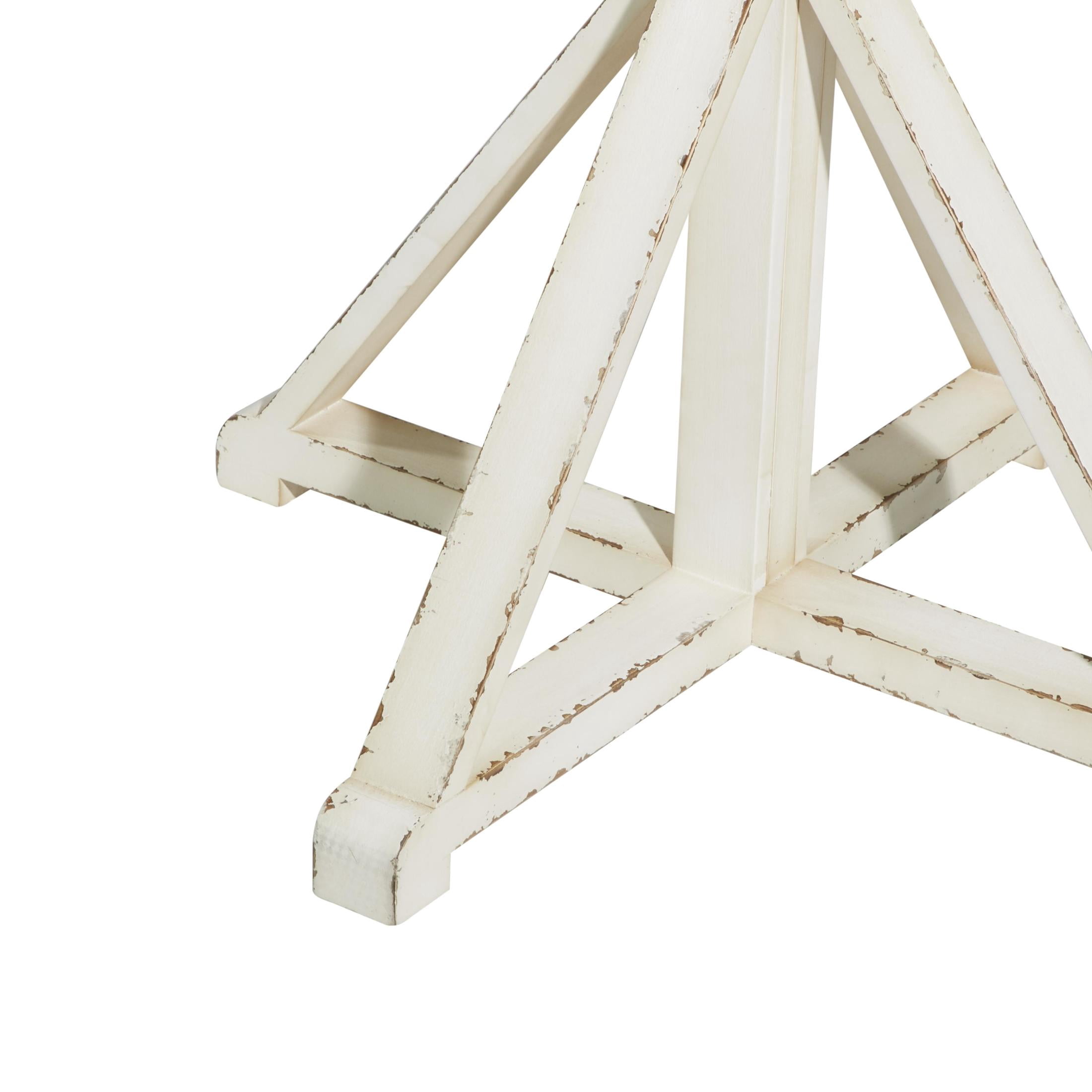 DecMode 29" x 31" White Wood Accent Table with X Shaped Legs, 1-Piece