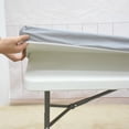 thumbnail image 4 of Vinyl Fitted Tablecloth with Flannel Backing 6 ft Rectangle Waterproof Oil-Proof PVC Table Cloth Stain-Resistant Wipeable Elastic Edge Patio Table Cover (Fits 30"x72" Folding Table, Gray), 4 of 6